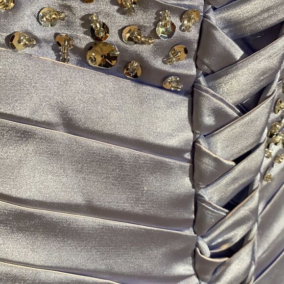 Women’s Strapless Lilac/Silver Formal Prom Party Dress Corset Back Size 16 *READ - Picture 9 of 11